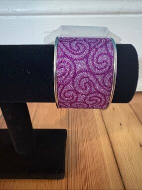 Purple Glitter Swirl Cuff Bracelet
